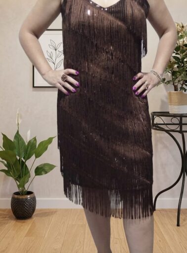 VESTIDO FLECOS-LENTEJUELA